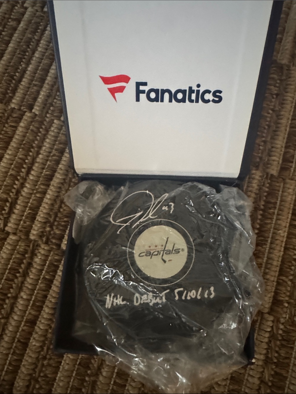 Fanatics Black Washington Capitals Autographed Puck - Tom Wilson autographed